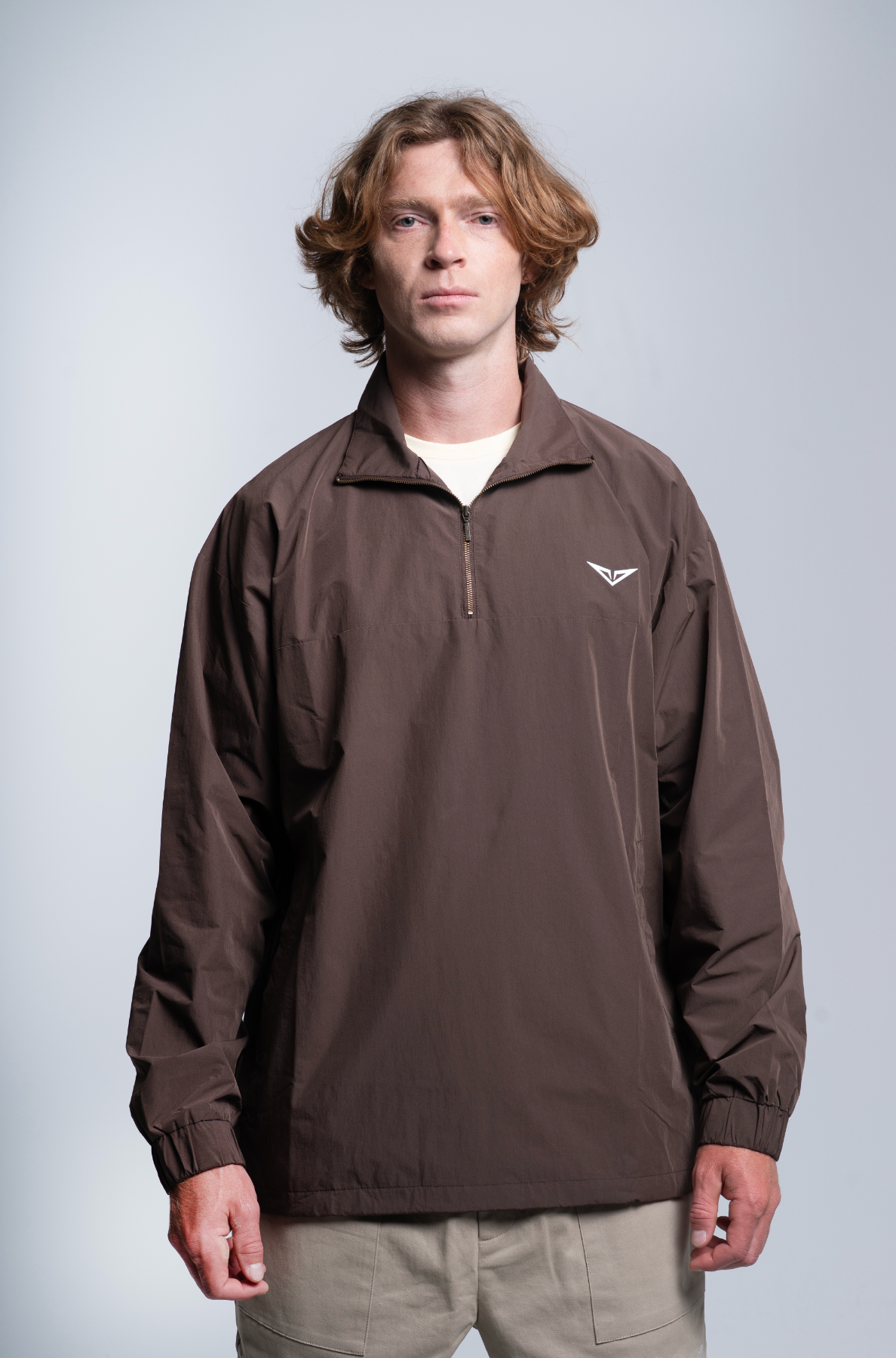 Dark Brown Quarter-Zip Windbreaker – ARBORN Dark Brown Quarter-Zip Windbreaker – ARBORN