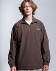 ⁠Dark Brown Quarter-Zip Windbreaker
