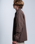 ⁠Dark Brown Quarter-Zip Windbreaker