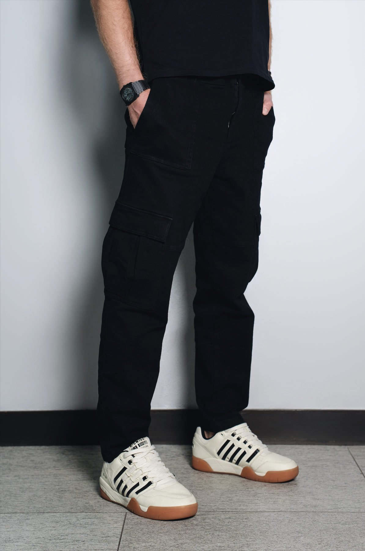 Black Casual Cargo Pants