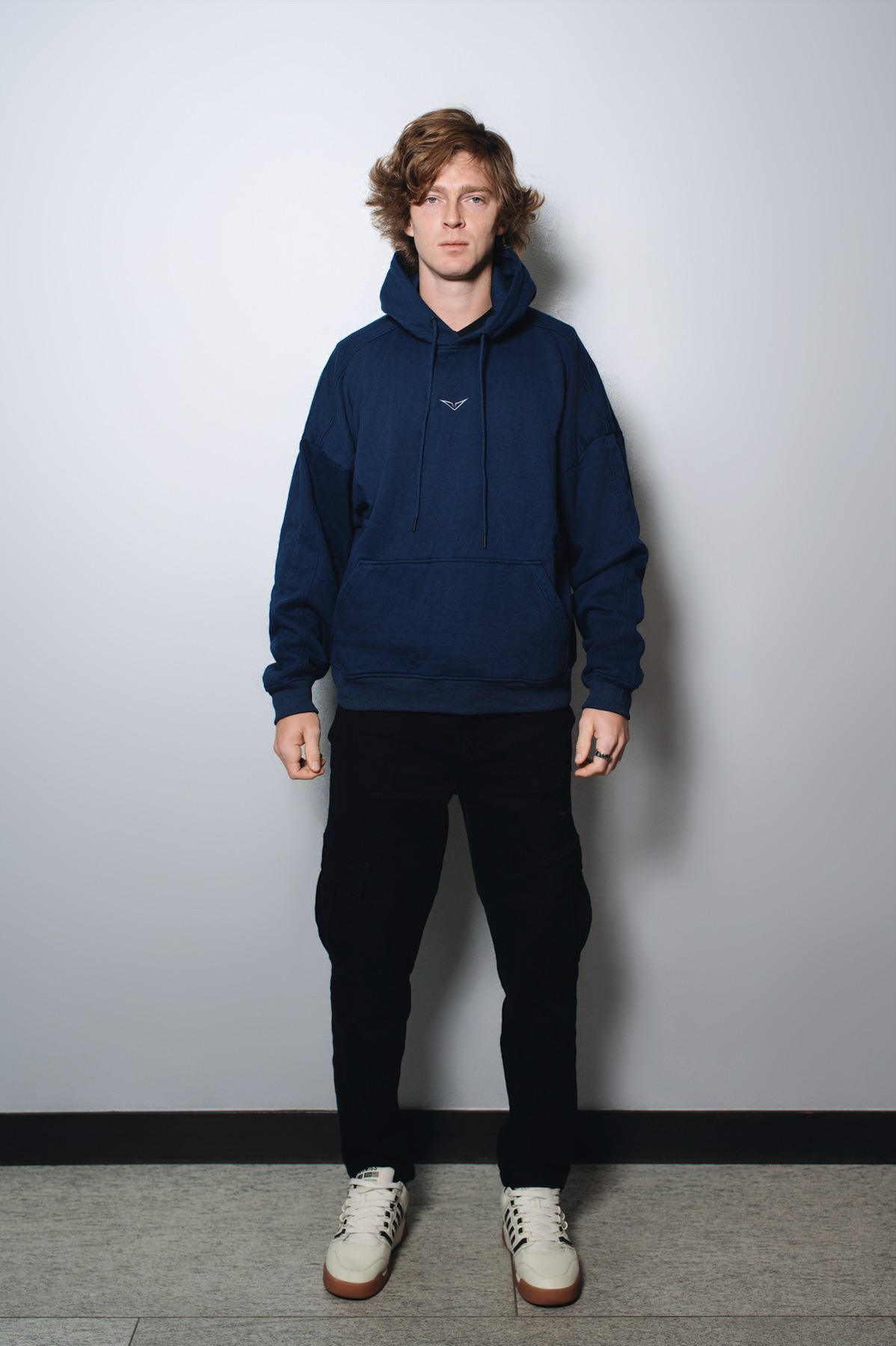 Blue Casual Loose Hoodie
