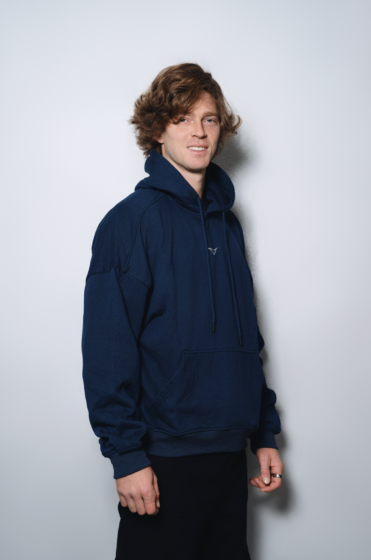 Blue Casual Loose Hoodie