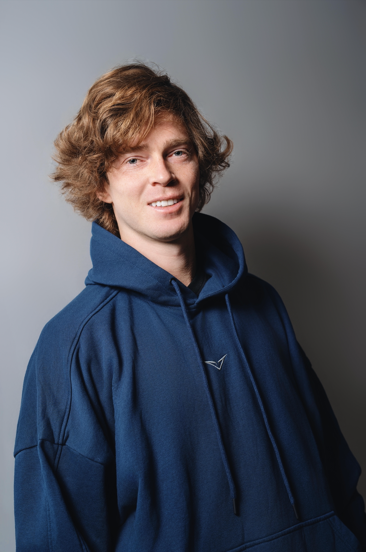 Blue Casual Loose Hoodie
